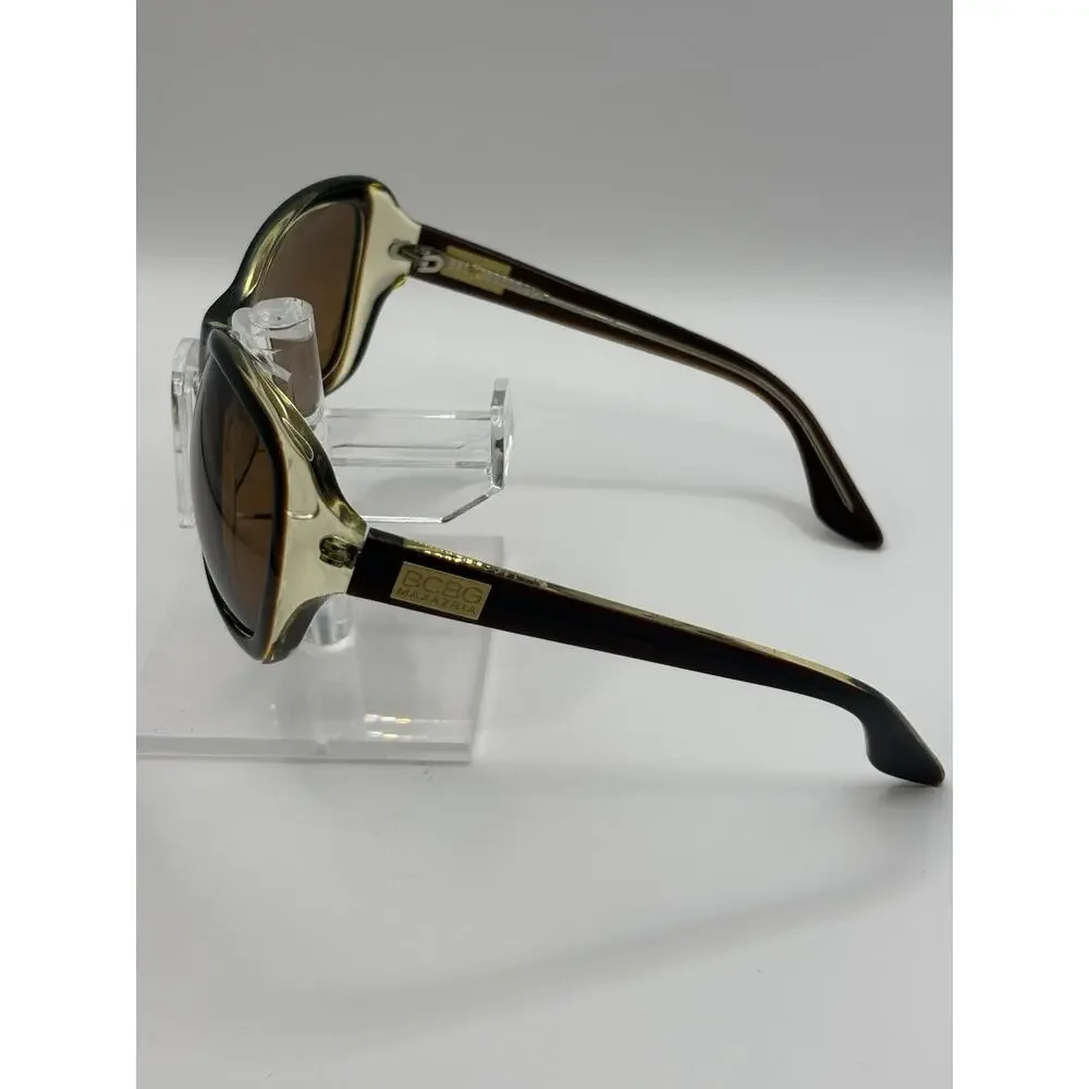 BCBG Max Azria Oversized Sunglasses Brown Gold Tortoise Women